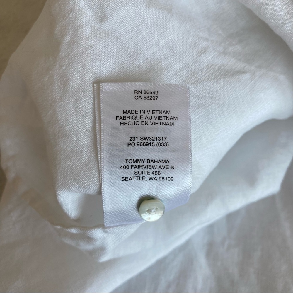 Tommy Bahama Linen Blouse in White | Sz S - Picture 8 of 10
